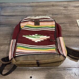 BackPack StS Ranchwear SouthWestern Tapestry Multi Color Genuine Leather